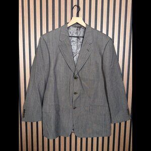 Calvin Klein Blazer 42R Mens Gray Italian 100% Wool Fabric Suit Jacket 3-Button